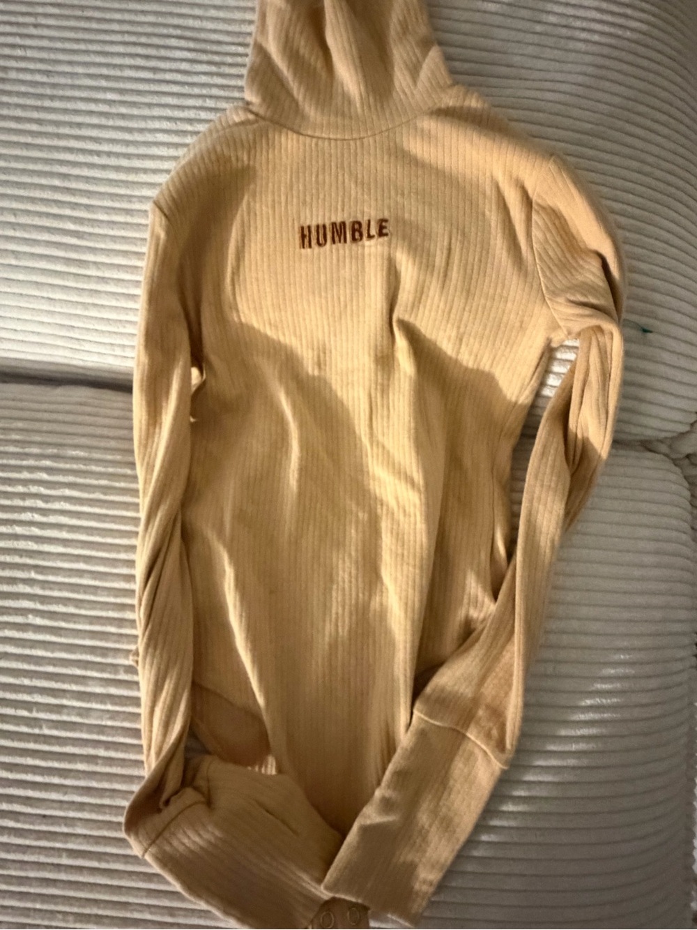 Forever 21  long sleeve Bodysuit with HUMBLE Embroidery